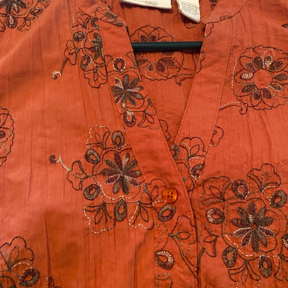 Dressbarn Terracotta Embroidered Blouse - Picture 4 of 4